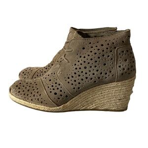 Toms Suede Cutout Wedge